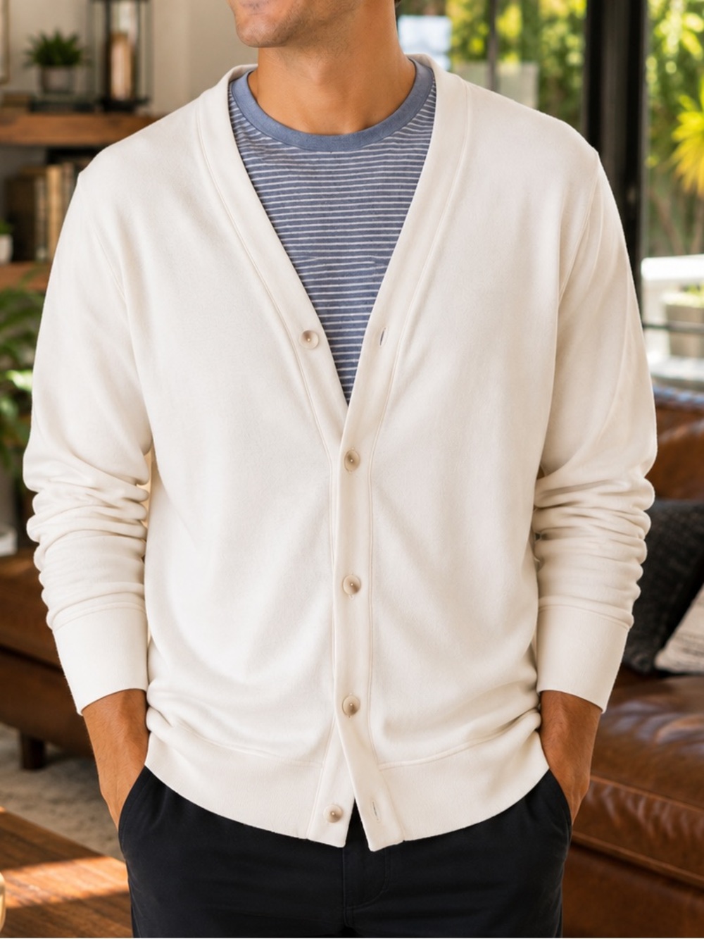 Goodfellow & Co- NWOT Cream Cardigan Sweater Size Small